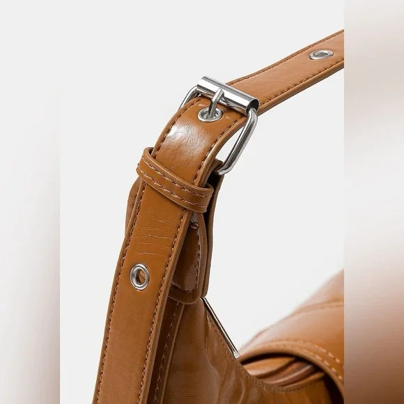 Fame Faux Leather Studded Trim Shoulder Bag🆕 - Picture 7 of 7